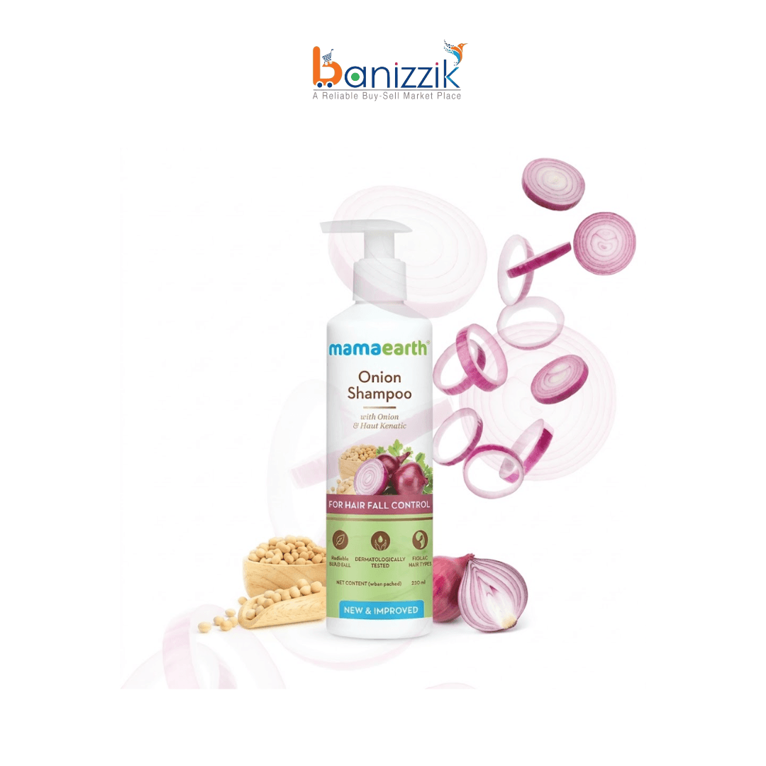 Mamaearth Onion Hair Fall Shampoo for Hair Growth & Hair Fall Control, with Onion Oil & Plant Keratin 250ml