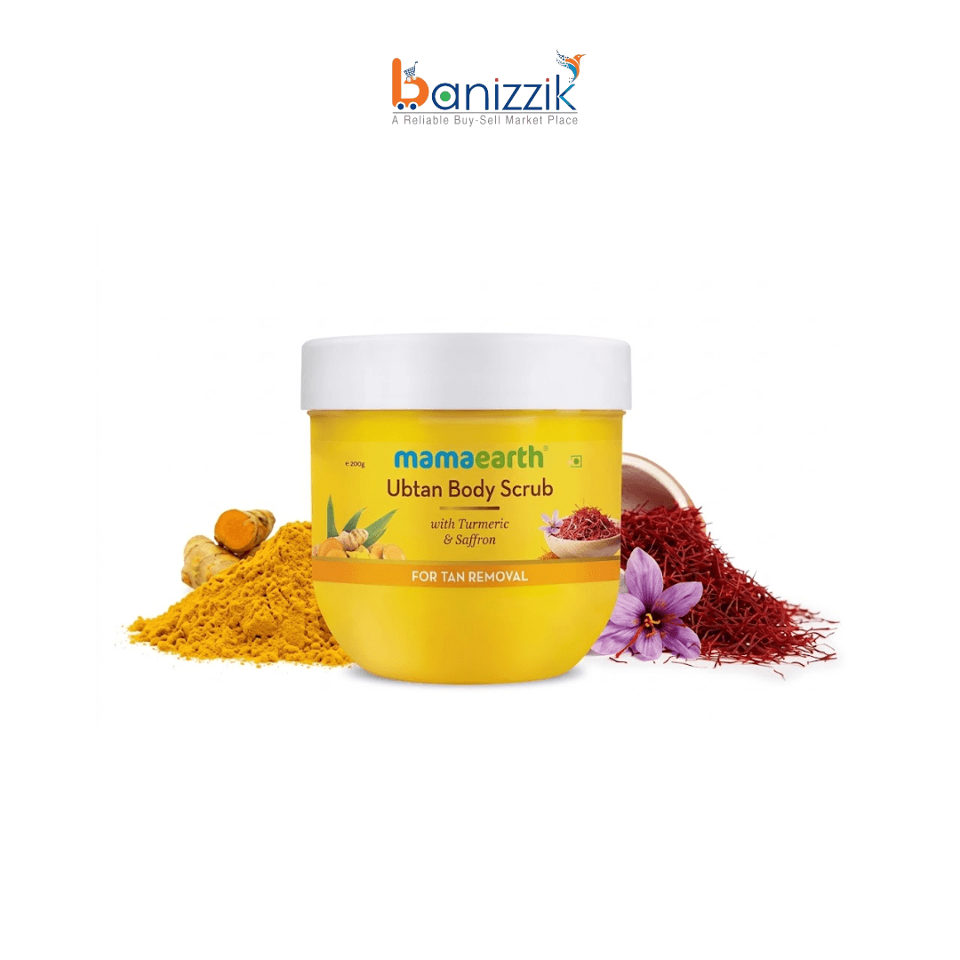 mamaearth Ubtan Body Scrub with Turmeric and Saffron for Tan Removal – 200 g