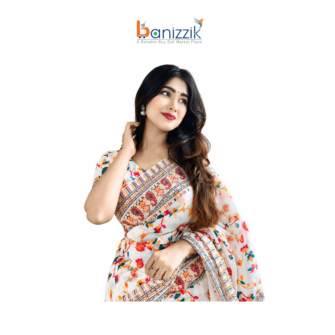 Bunon Fabrics | Half Silk Jamdani Saree with Blouse Piece