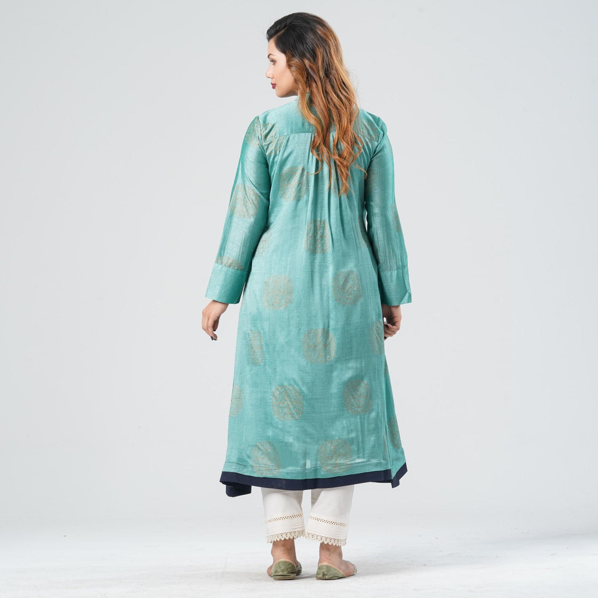 Women’s Silk Georgette Pleated Kurti view 5