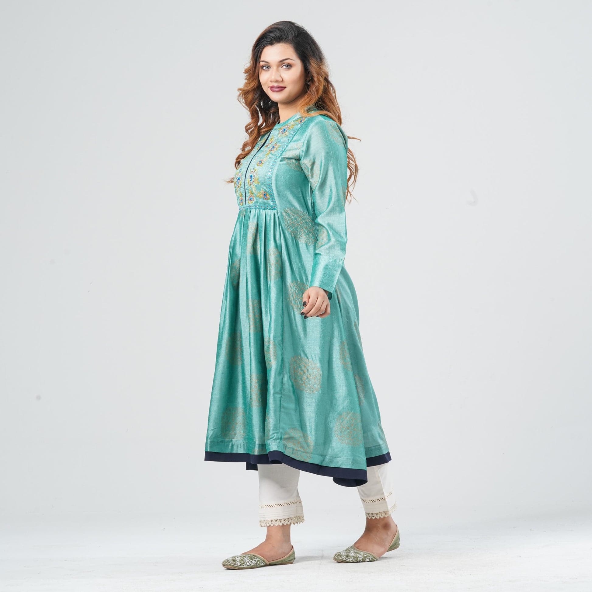 Women’s Silk Georgette Pleated Kurti view 4