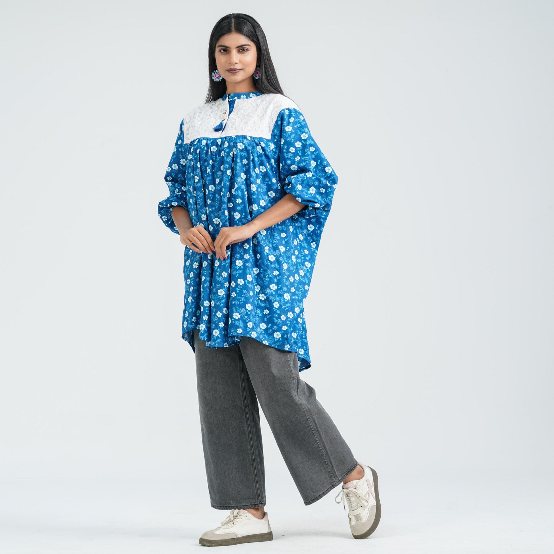 Women's Floral Cotton Tunic view 3