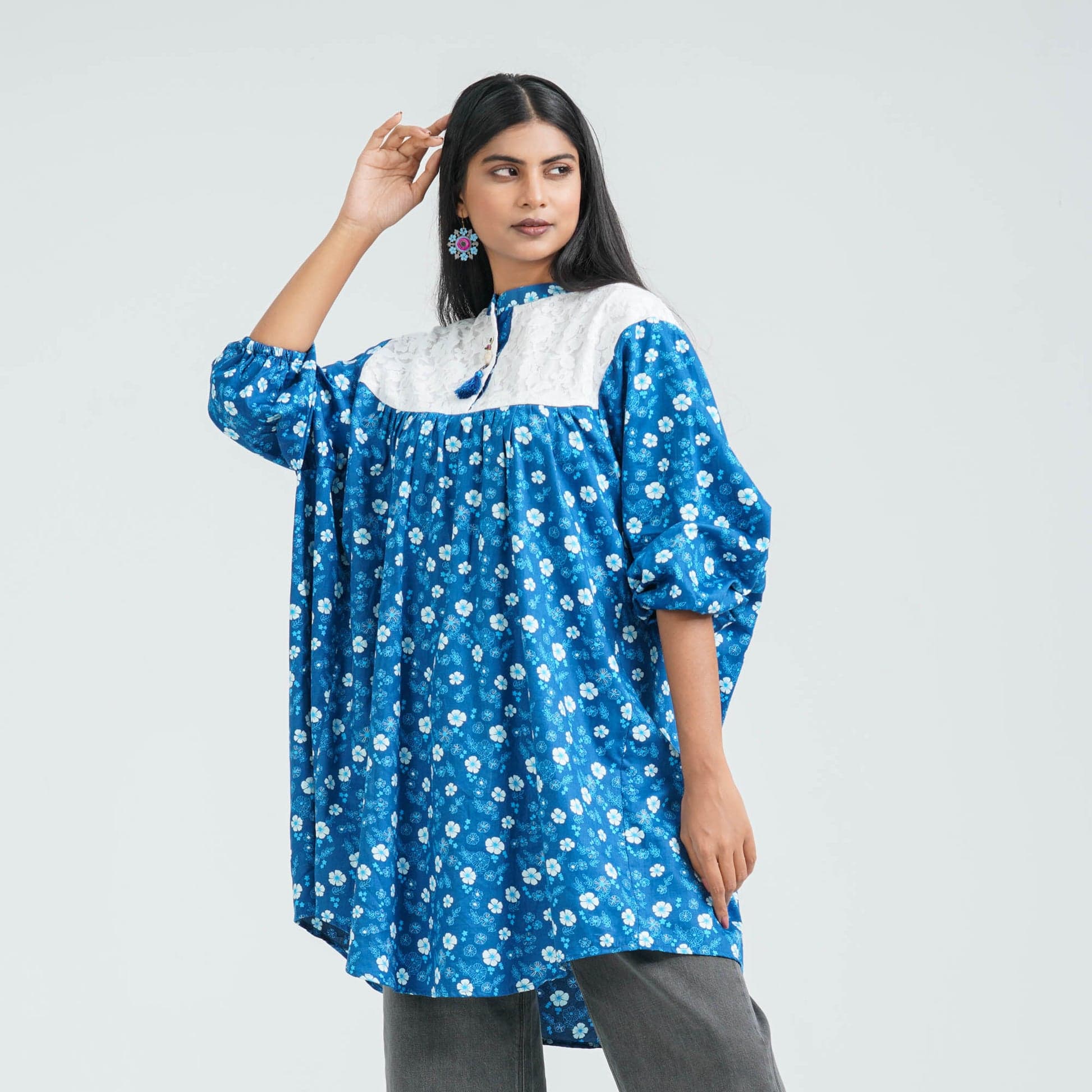 Women's Floral Cotton Tunic view 5